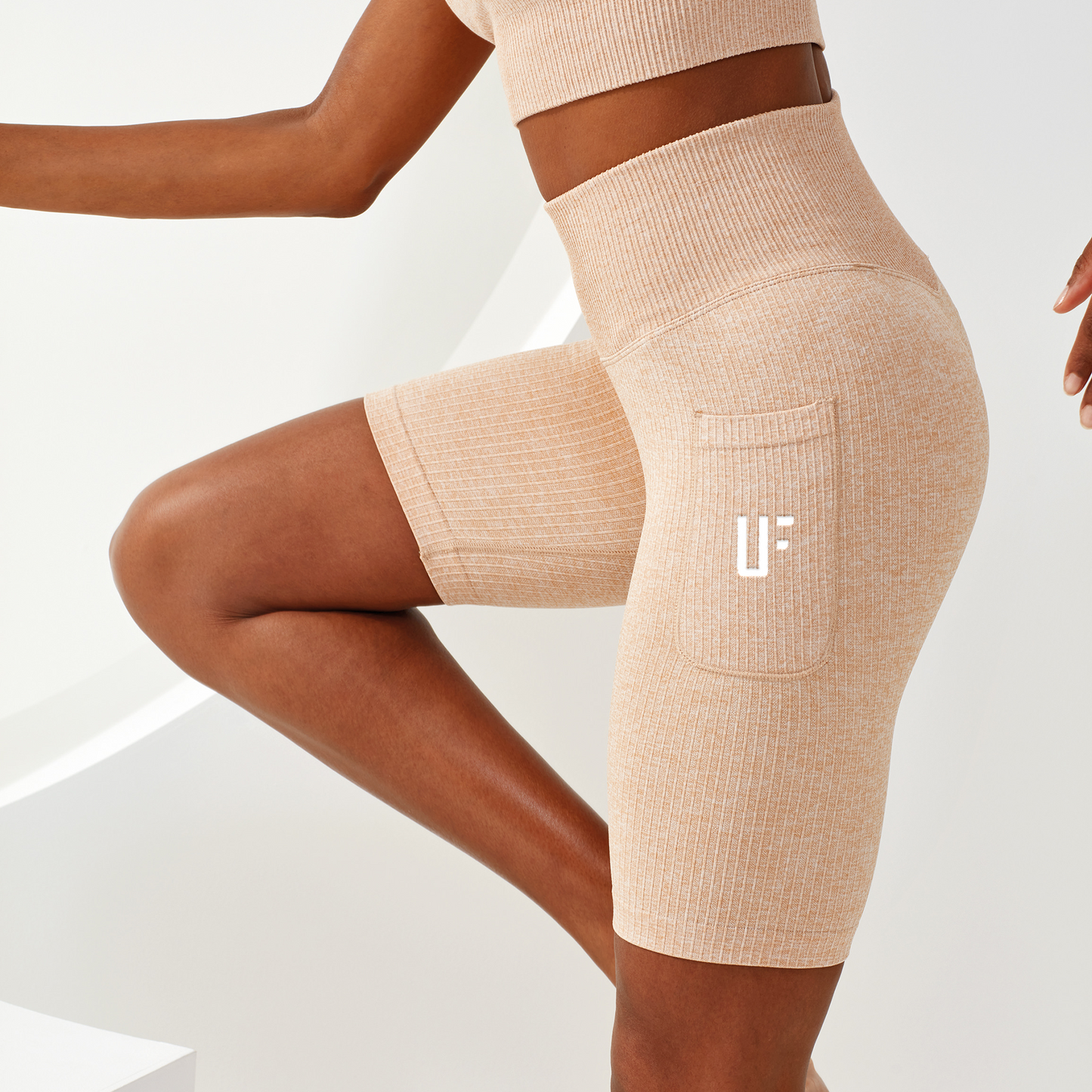 Seamless High Waisted Ribbed Cycle Shorts - UF - UntilFailure