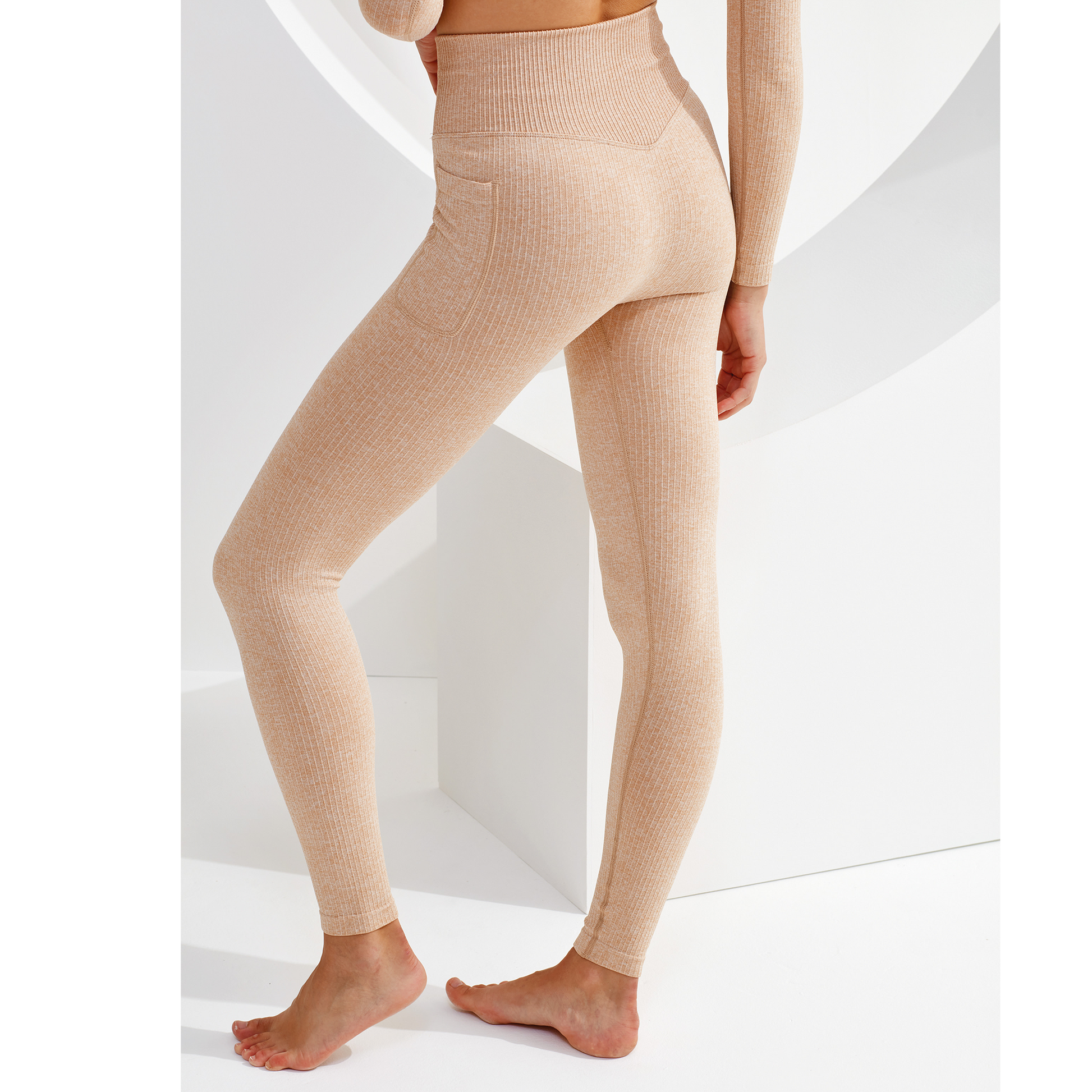 Seamless High Waisted Ribbed Leggings - UF - UntilFailure